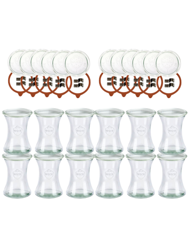 Słoiki Weck 370ml pucharek DELI żaroodporne dżem zapinki wieko gumka 12szt - product 2