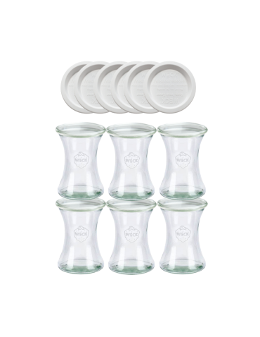 Słoiki Weck 370ml pucharek DELI żaroodporne weki plastikowe wieka 6szt - product 2