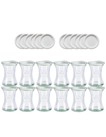 Słoiki Weck 370ml szklanka DELI żaroodporne weki plastikowe wieka 12szt - product 2