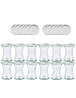 Słoiki Weck 370ml szklanka DELI żaroodporne weki plastikowe wieka 12szt - product 2