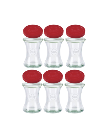 Słoiki Weck 370ml drinki DELI żaroodporne silikonowe wieka 6szt TRWAŁE - produkt 2