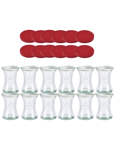 Słoiki Weck 370ml pucharek DELI żaroodporne silikonowe wieka 12szt TRWAŁE - product 2