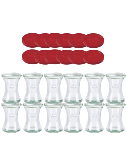 Słoiki Weck 370ml pucharek DELI żaroodporne silikonowe wieka 12szt TRWAŁE - product 2