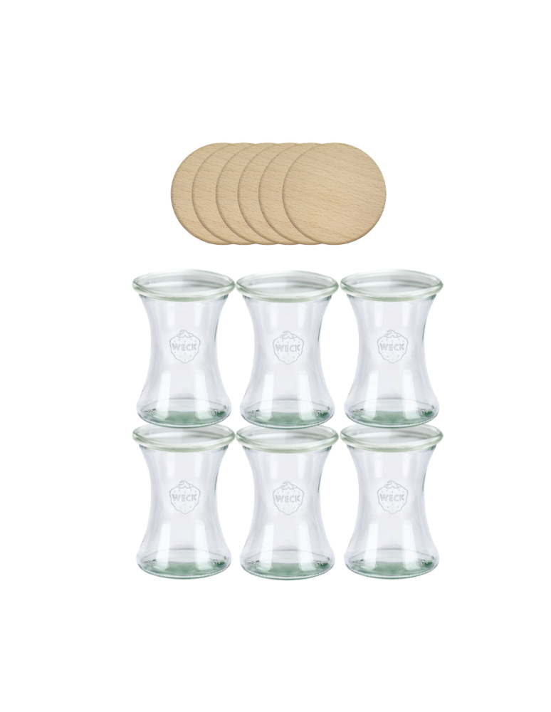 Słoiki weck - Słoiki Weck 370ml pucharek DELI żaroodporne drewniane wieka 6szt SOLIDNE - product b2b.wamar.biz 2