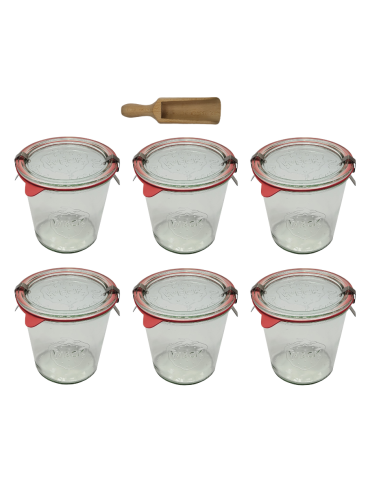 Słoiki Weck 580ml przetwory MOLD żaroodporne miarka spinki wieko gumka 6szt - product 2