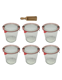 Słoiki Weck 580ml przetwory MOLD żaroodporne miarka spinki wieko gumka 6szt - product 2
