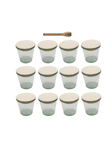 Słoiki Weck 580ml przetwory MOLD żaroodporne drewniane wieka 12szt nabierak - product 2