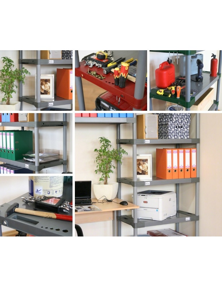 Regały z plastiku- tworzywa - Półka do regału plastikowego Jupiter/ JUP_P_080_SZAR - product b2b.wamar.biz 9