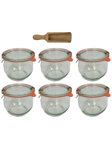 Słoiki Weck 580ml 0,5L przetwory TULIP słoik miarka spinki wieko gumka 6szt - produkt 2