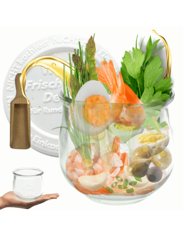 Słoik Weck 580ml 0,5L chleb TULIP żaroodporny plastikowe wieko MIARKA 1szt