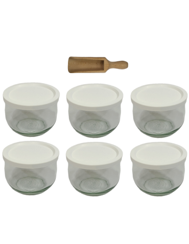 Słoiki Weck 580ml 0,5L słoik TULIP żaroodporne plastikowe wieka MIARKA 6szt - product 2