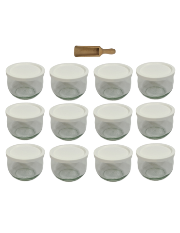 Słoiki Weck 580ml 0,5 słoik TULIP żaroodporne plastikowe wieka MIARKA 12szt - product 2