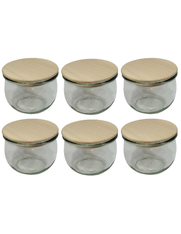 Słoiki Weck 580ml 0,5L przetwory TULIP żaroodporne drewniane wieka 6szt - product 2