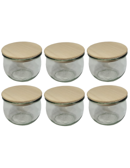 Słoiki Weck 580ml 0,5L przetwory TULIP żaroodporne drewniane wieka 6szt - product 2