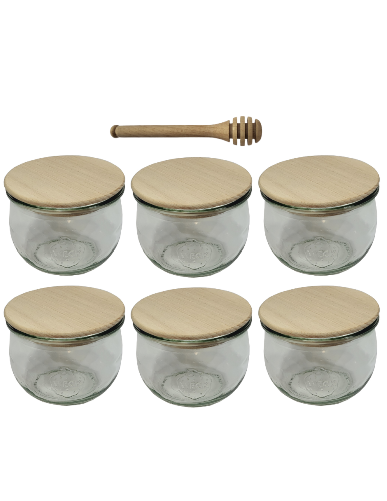 Słoiki weck - Słoiki Weck 580ml 0,5L TULIP żaroodporne drewniane wieka 6szt nabierak - product b2b.wamar.biz 2