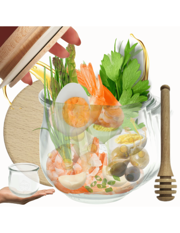 Słoiki Weck 580ml 0,5L TULIP żaroodporne drewniane wieka 12szt nabierak