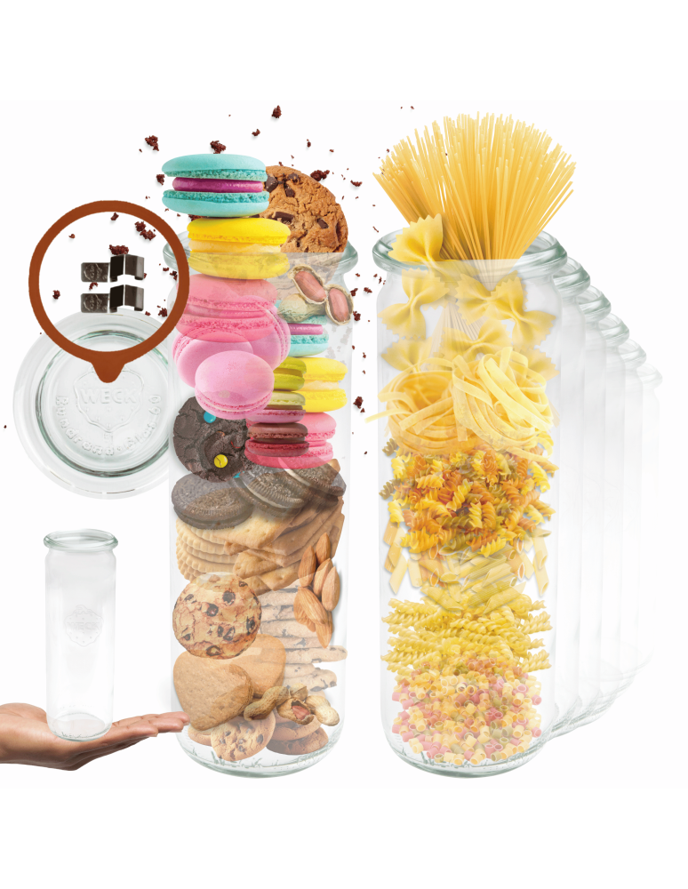 Słoiki weck - Słoiki Weck 600ml przetwory CYLINDER żaroodporne zapinki wieko gumka 6szt - product b2b.wamar.biz 1
