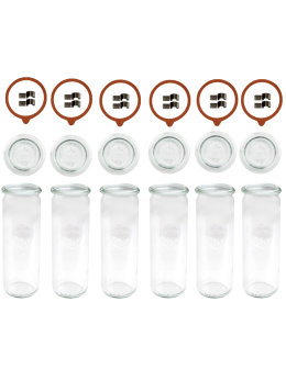 Słoiki Weck 600ml przetwory CYLINDER żaroodporne zapinki wieko gumka 6szt - product 2