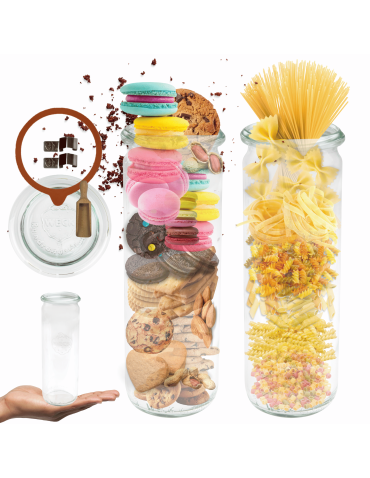 Słoik Weck 600ml przetwory soki CYLINDER miarka zapinki wieko gumka 1szt