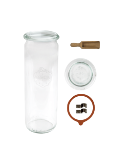 Słoik Weck 600ml przetwory soki CYLINDER miarka zapinki wieko gumka 1szt - produkt 2