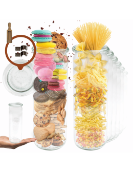 Słoiki Weck 600ml przetwory soki CYLINDER miarka spinki wieko gumka 6szt