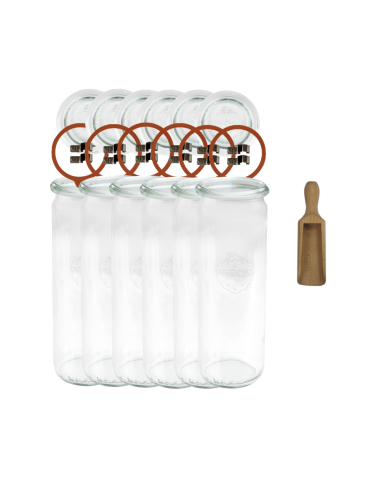 Słoiki Weck 600ml przetwory soki CYLINDER miarka spinki wieko gumka 6szt - product 2