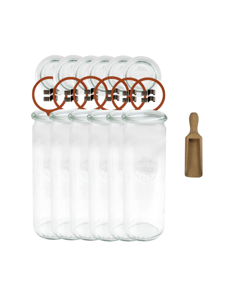 Słoiki weck - Słoiki Weck 600ml przetwory soki CYLINDER miarka spinki wieko gumka 6szt - product b2b.wamar.biz 2