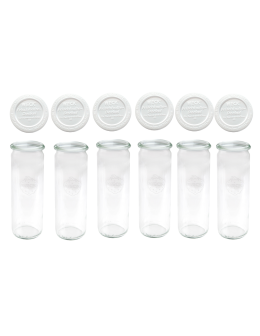 Słoiki Weck 600ml przetwory CYLINDER żaroodporne weki plastikowe wieka 6szt - product 2