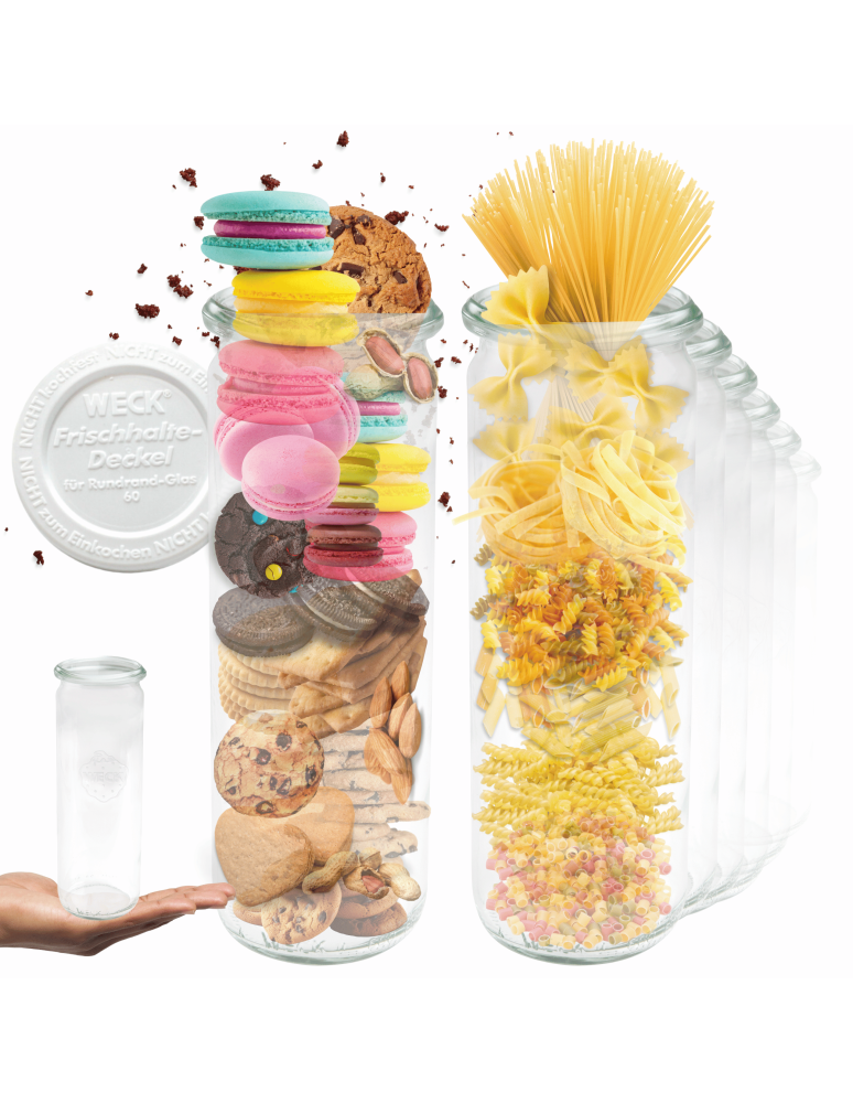 Słoiki weck - Słoiki Weck 600ml przetwory CYLINDER żaroodporne weki plastikowe wieka 12szt - product b2b.wamar.biz 1