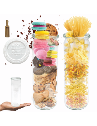 Słoik Weck 600ml na soki CYLINDER żaroodporny plastikowe wieko MIARKA 1szt