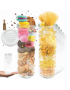 Słoiki Weck 600ml soki CYLINDER żaroodporne plastikowe wieka MIARKA 6szt