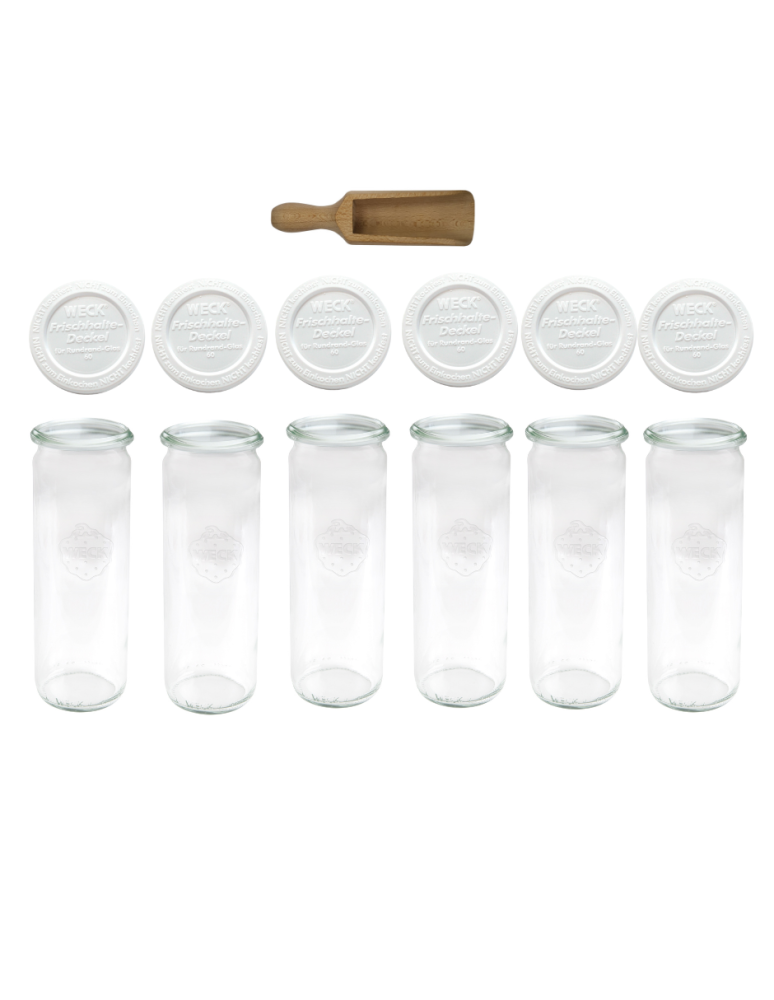 Słoiki weck - Słoiki Weck 600ml soki CYLINDER żaroodporne plastikowe wieka MIARKA 6szt - product b2b.wamar.biz 2