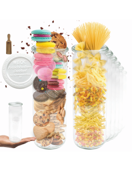 Słoiki Weck 600ml soki CYLINDER żaroodporne plastikowe wieka MIARKA 12szt