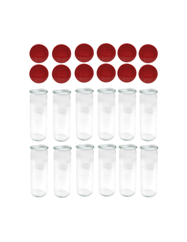 Słoiki Weck 600ml przetwory CYLINDER żaroodporne silikonowe wieka 12szt 0,6 - product 2