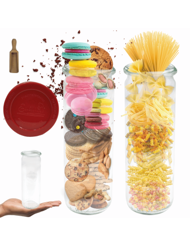 Słoik Weck 600ml na kaw? CYLINDER żaroodporny silikonowe wieko 1szt miarka