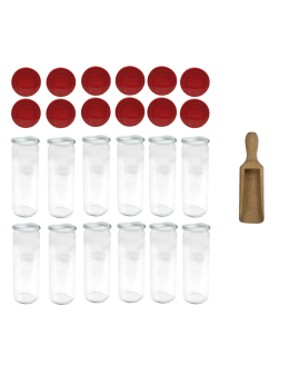 Słoiki Weck 600ml przetwory CYLINDER żaroodporne silikonowe wieko 12szt miarka - product 2