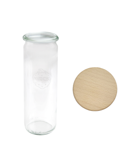 Słoik Weck 600ml na cukierki CYLINDER żaroodporny drewniane wieko 1szt SOLIDNY - product 2