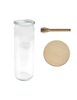 Słoik Weck 600ml na makaron CYLINDER żaroodporny drewniane wieko 1szt nabierak - product 2