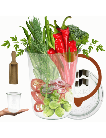 Słoik Weck 850ml do kiszenia MOLD żaroodporny miarka zapinki wieko gumka 1szt