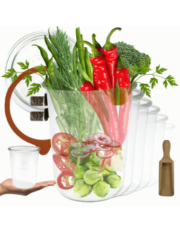 Słoiki Weck 850ml do kiszenia MOLD żaroodporne miarka spinki wieko gumka 6szt