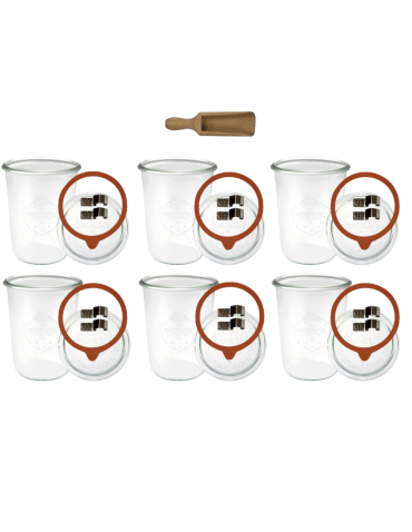 Słoiki Weck 850ml do kiszenia MOLD żaroodporne miarka spinki wieko gumka 6szt - product 2