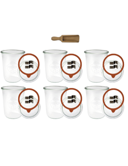 Słoiki Weck 850ml do kiszenia MOLD żaroodporne miarka spinki wieko gumka 6szt - product 2
