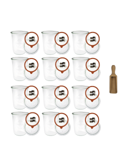 Słoiki Weck 850ml MOLD żaroodporne miara spinki wieko gumka 12szt - product 2