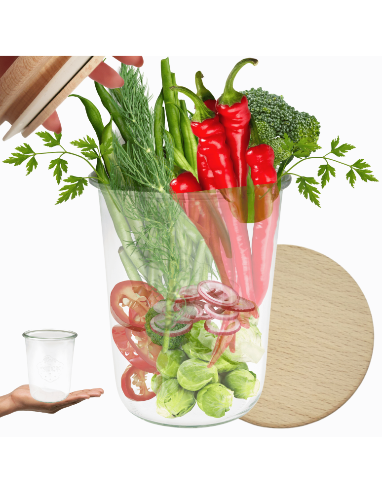 Słoiki weck - Słoik Weck 850ml na cukierki MOLD do miodu drewniane wieko 1szt SOLIDNY - product b2b.wamar.biz 1