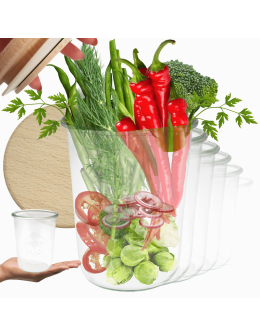 Słoiki Weck 850ml do suchych produktów MOLD drewniane wieka z gumką 6szt