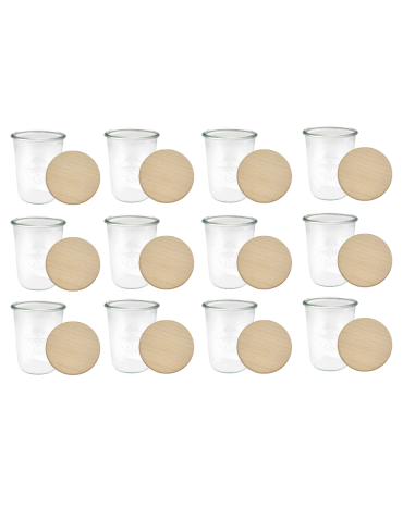 Słoiki Weck 850ml  MOLD szczelne drewniane wieka 12szt na suche produkty - product 2