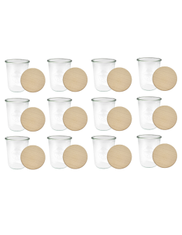 Słoiki Weck 850ml  MOLD szczelne drewniane wieka 12szt na suche produkty - product 2