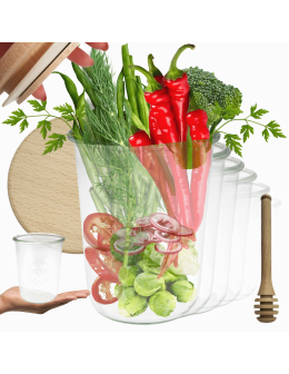 Słoiki Weck 850ml MOLD drewniane wieka 12szt nabierak do miodu