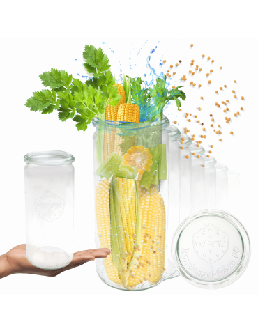 Słoiki Weck 1l słoiki szklane pojemniki CYLINDER wieka szklane 6szt 1040