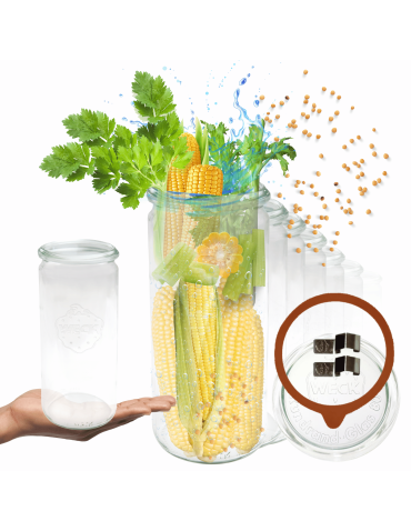 Słoiki Weck 1l 1040ml ogórki CYLINDER żaroodporne zapinki wieko gumka 12szt